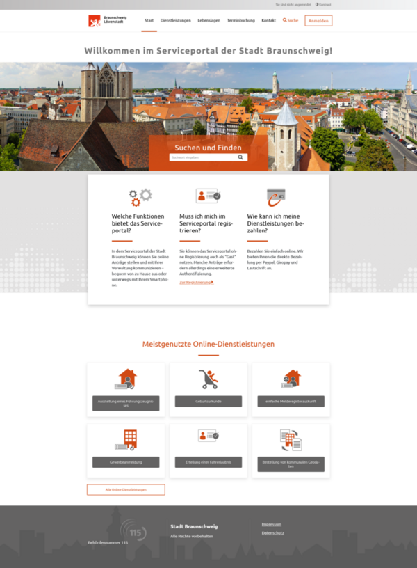 Screenshot www.service.braunschweig.de (Wird bei Klick vergrößert)