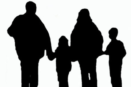 Silhouette einer Familie