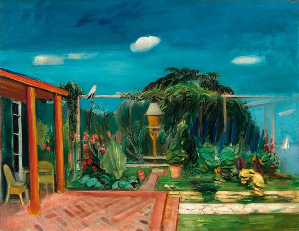 Gemälde mit Terrasse und Garten (Wird bei Klick vergrößert)