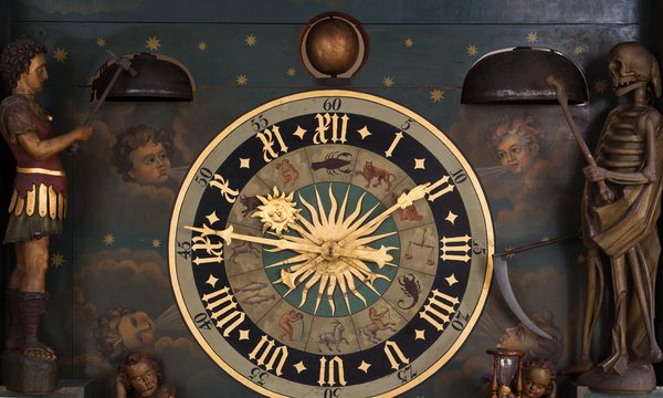 Uhr aus dem Renaissancelettner von St. Ulrici Brüdern (Wird bei Klick vergrößert)