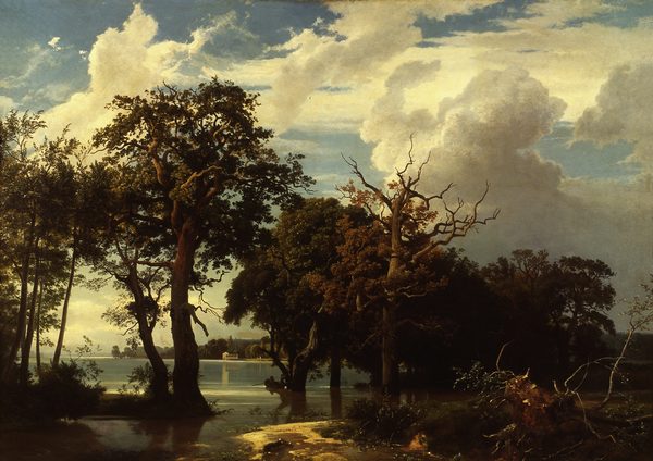 Gemälde mit einer überschwemmten Landschaft (Wird bei Klick vergrößert)