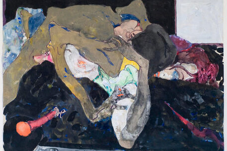 Horst Janssen, Nochmal, 1987, Gouache und Tusche auf Papier,  Galerie Brockstedt, Berlin