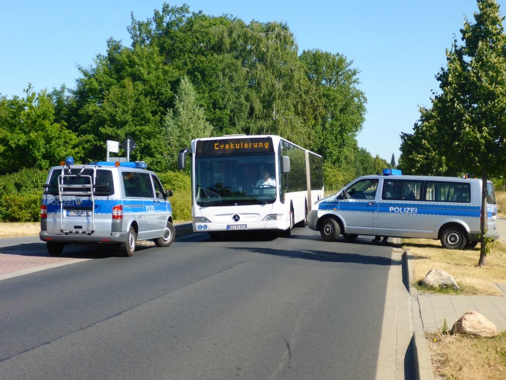 Bus nach Sonderfahrplan für Evakuierung (Wird bei Klick vergrößert)