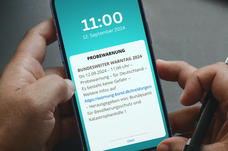 Warnmeldung am Bundesweiten Warntag am 12. September 2024
