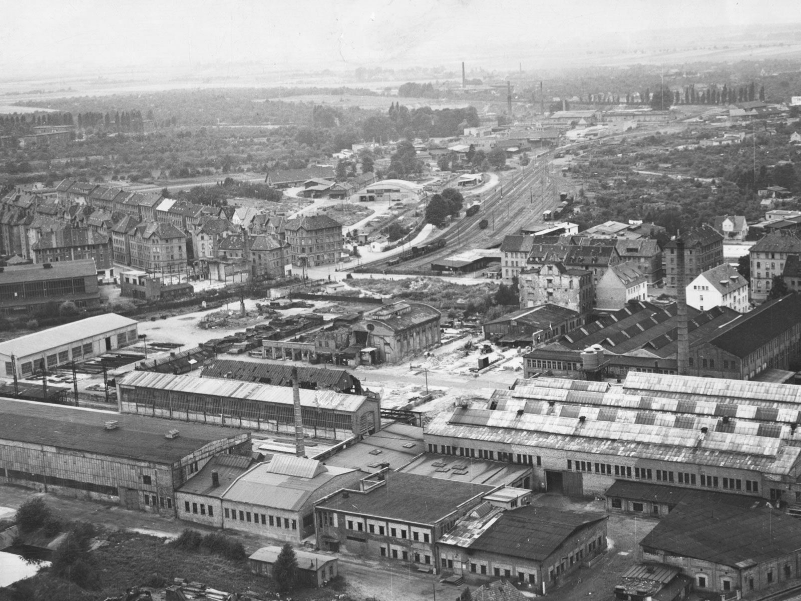 Westbahnhof, Blick Richtung Norden, Ende 1940er