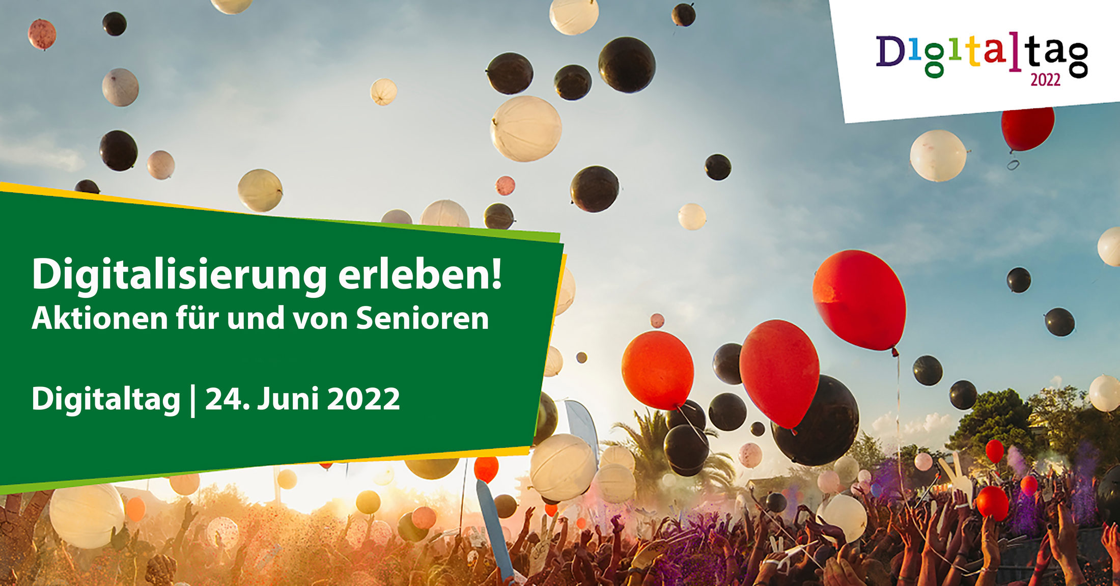 Luftballone kündigen Digitaltag 2022 an