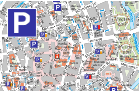 Teaserbild Stadtplan, Bereich Parken