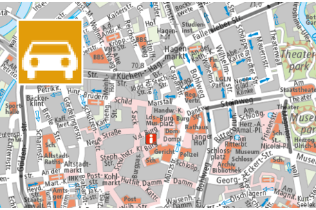 Teaserbild Stadtplan, Bereich Verkehr