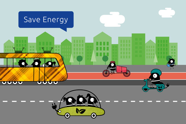 Grafik: Unter dem Motto Save Energy findet die Europäische Mobilitätswoche im Jahr 2023 statt.