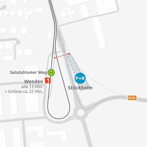 Lageplan P+R Platz Stöckheim (Wird bei Klick vergrößert)