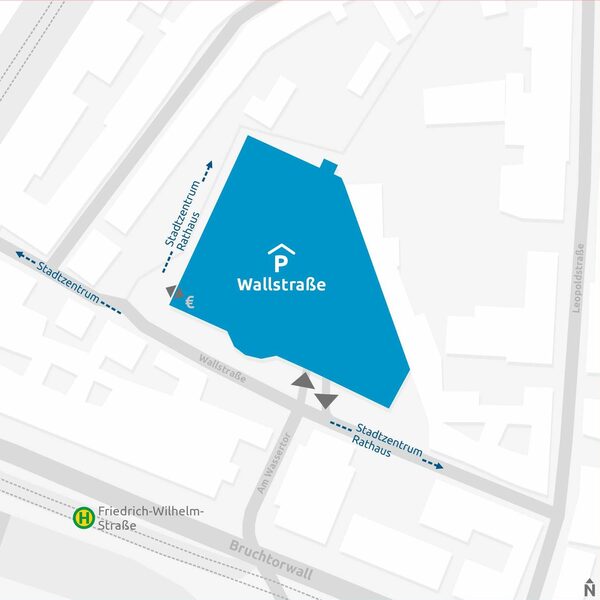 Lageplan Parkhaus Wallstraße (Wird bei Klick vergrößert)