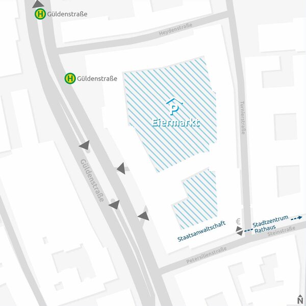 Lageplan Parkhaus Eiermarkt (Wird bei Klick vergrößert)