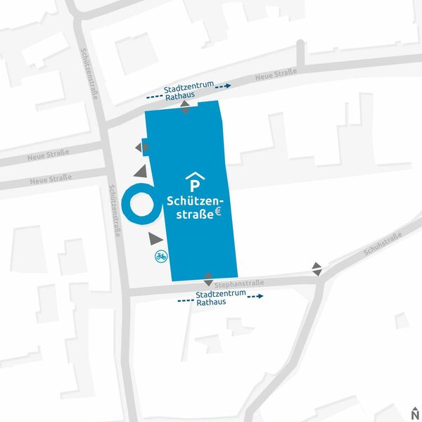 Lageplan Parkhaus Schützenstraße (Wird bei Klick vergrößert)