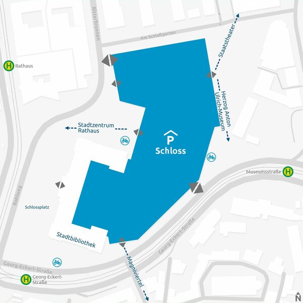 Lageplan Parkhaus Schloss (Wird bei Klick vergrößert)