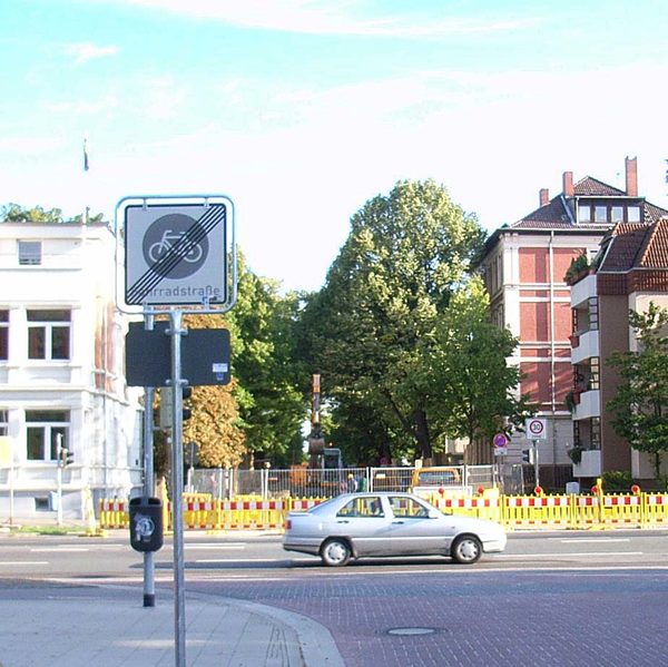 Pockelsstraße/Ring: Ende der Fahrradstraße (Wird bei Klick vergrößert)