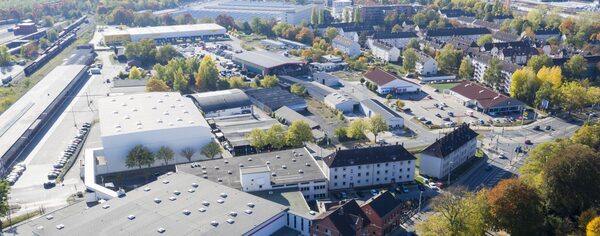 Luftaufnahme des Quartiers am Hauptgüterbahnhof