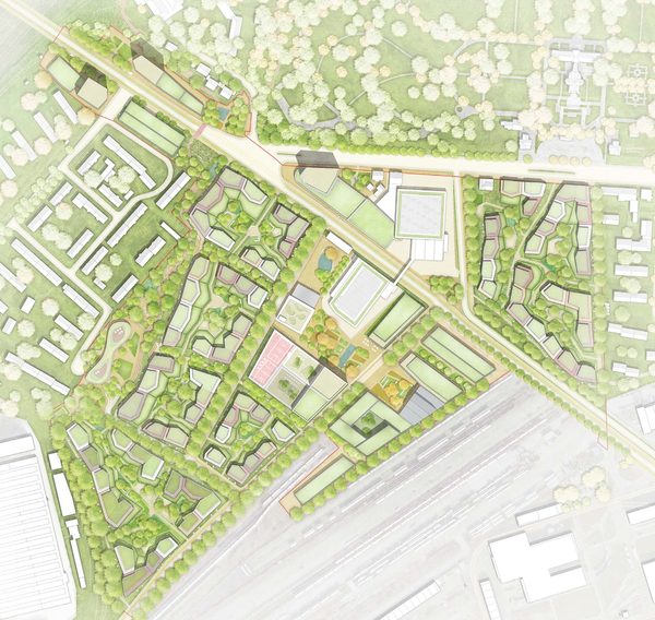 Lageplan urbanes Quartier am Hauptgüterbahnhof weitere Arbeit - Beitrag 1005 (Wird bei Klick vergrößert)