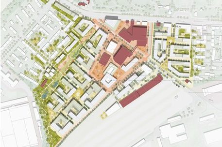 Lageplan urbanes Quartier am Hauptgüterbahnhof weitere Arbeit - Beitrag 1009