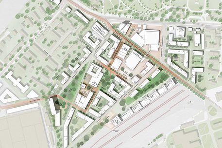 Lageplan urbanes Quartier am Hauptgüterbahnhof weitere Arbeit - Beitrag 1016