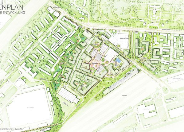 Lageplan urbanes Quartier am Hauptgüterbahnhof weitere Arbeit - Beitrag 1018 (Wird bei Klick vergrößert)