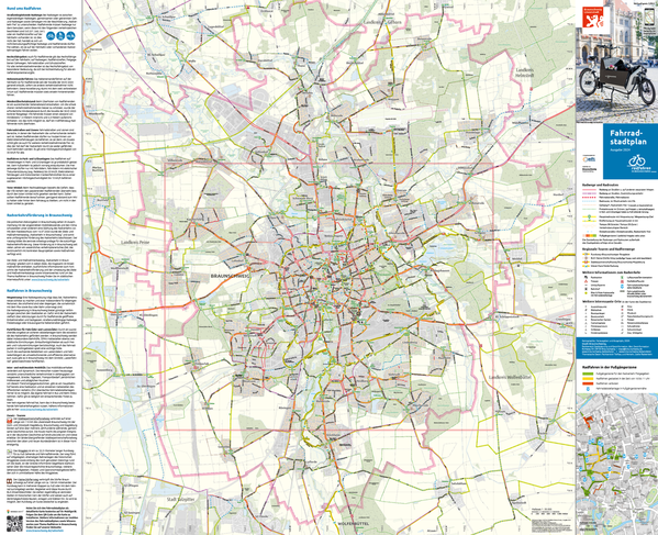 Seitenlayout des Fahrradstadtplans 2024 (Wird bei Klick vergrößert)