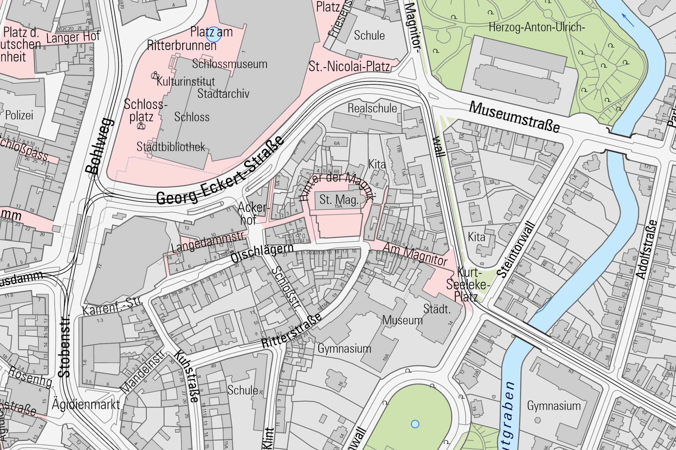 Ausschnitt aus der Standard-Ausgabe der Stadtkarte 5000 (Wird bei Klick vergrößert)
