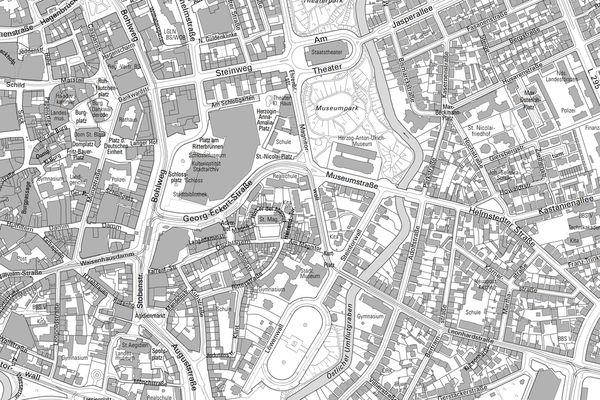 Ausschnitt aus der Stadtkarte 1:10.000 (Wird bei Klick vergrößert)