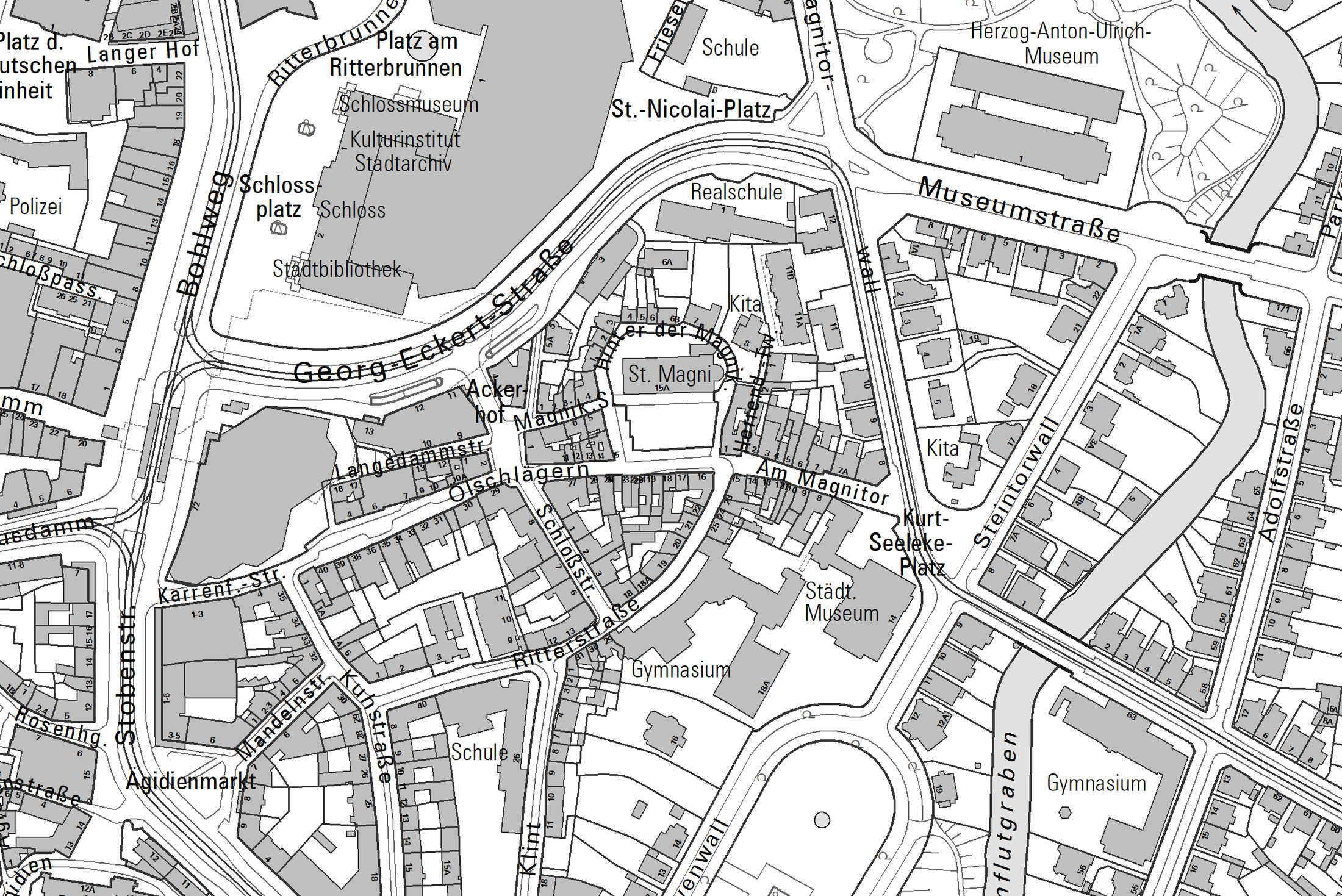 Ausschnitt aus der Standard-Ausgabe der Stadtkarte 5000 (Wird bei Klick vergrößert)
