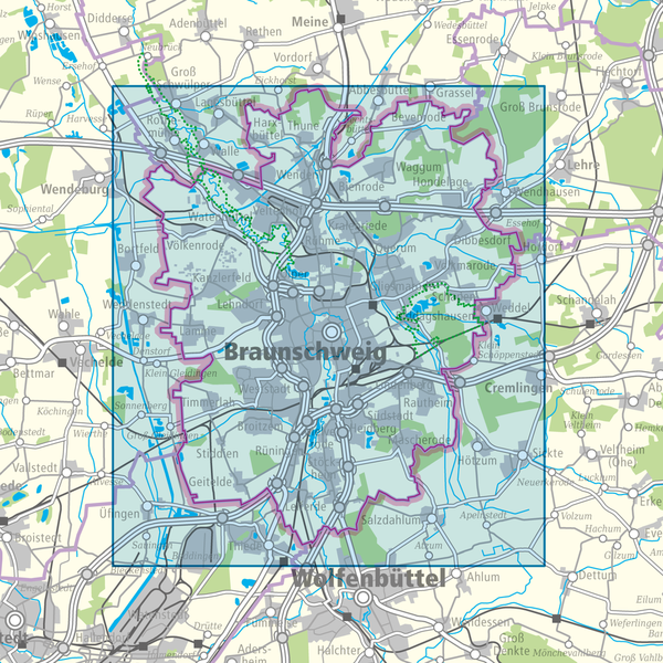 Gebietsabdeckung Stadtplan / Stadtübersicht
