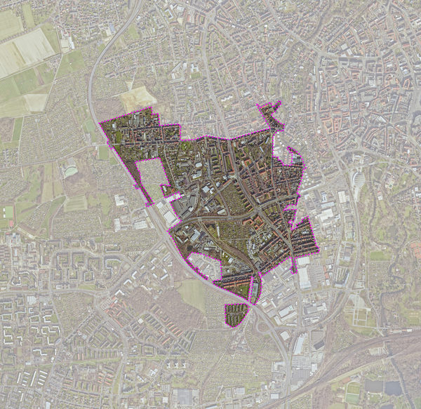 Sanierungsgebiet Soziale Stadt - Westliches Ringgebiet nach der 3. Teilaufhebung (Wird bei Klick vergrößert)