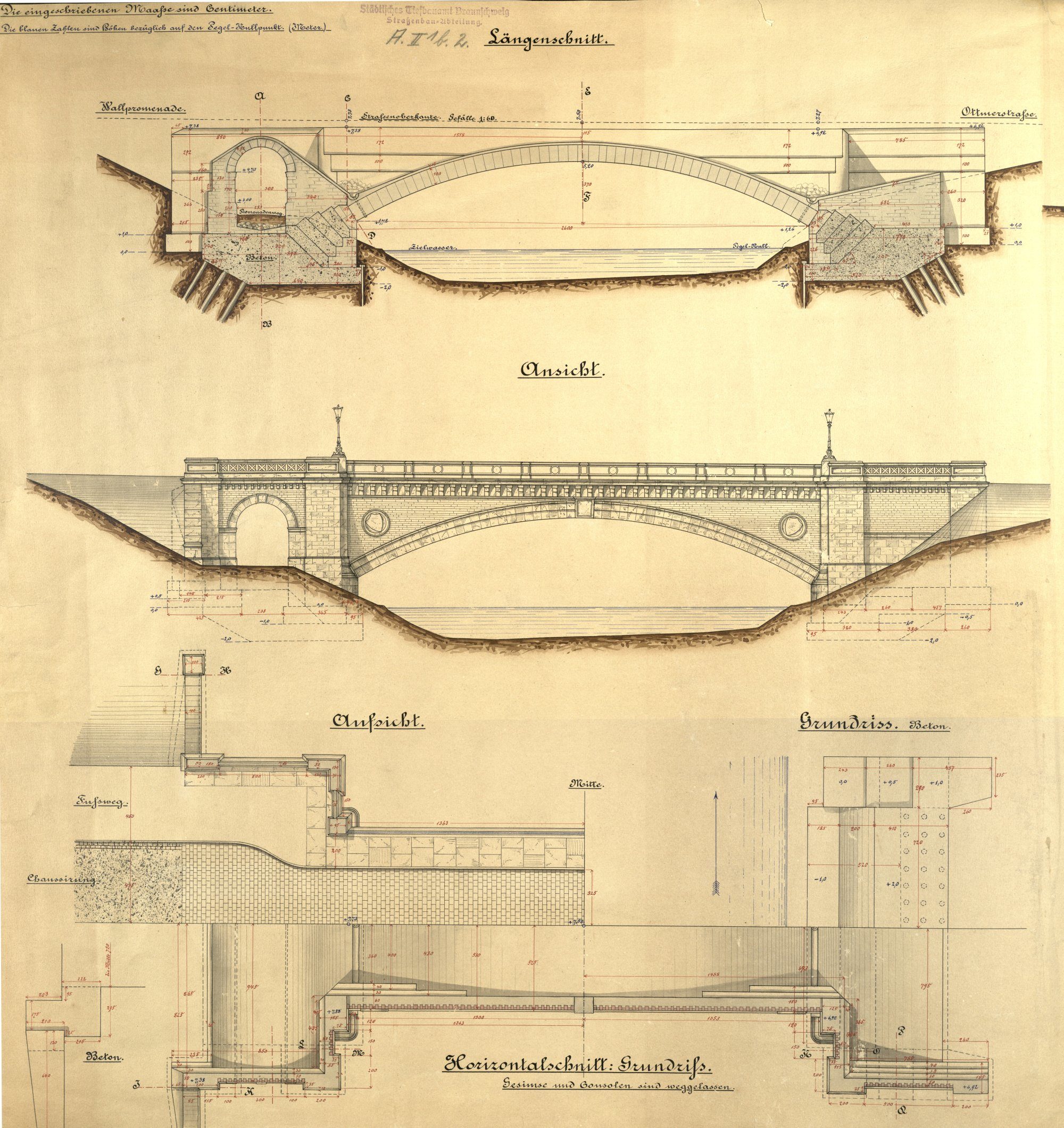 Ottmerbrücke, Projekt einer Straßenbrücke (nicht ausgeführt), um 1882