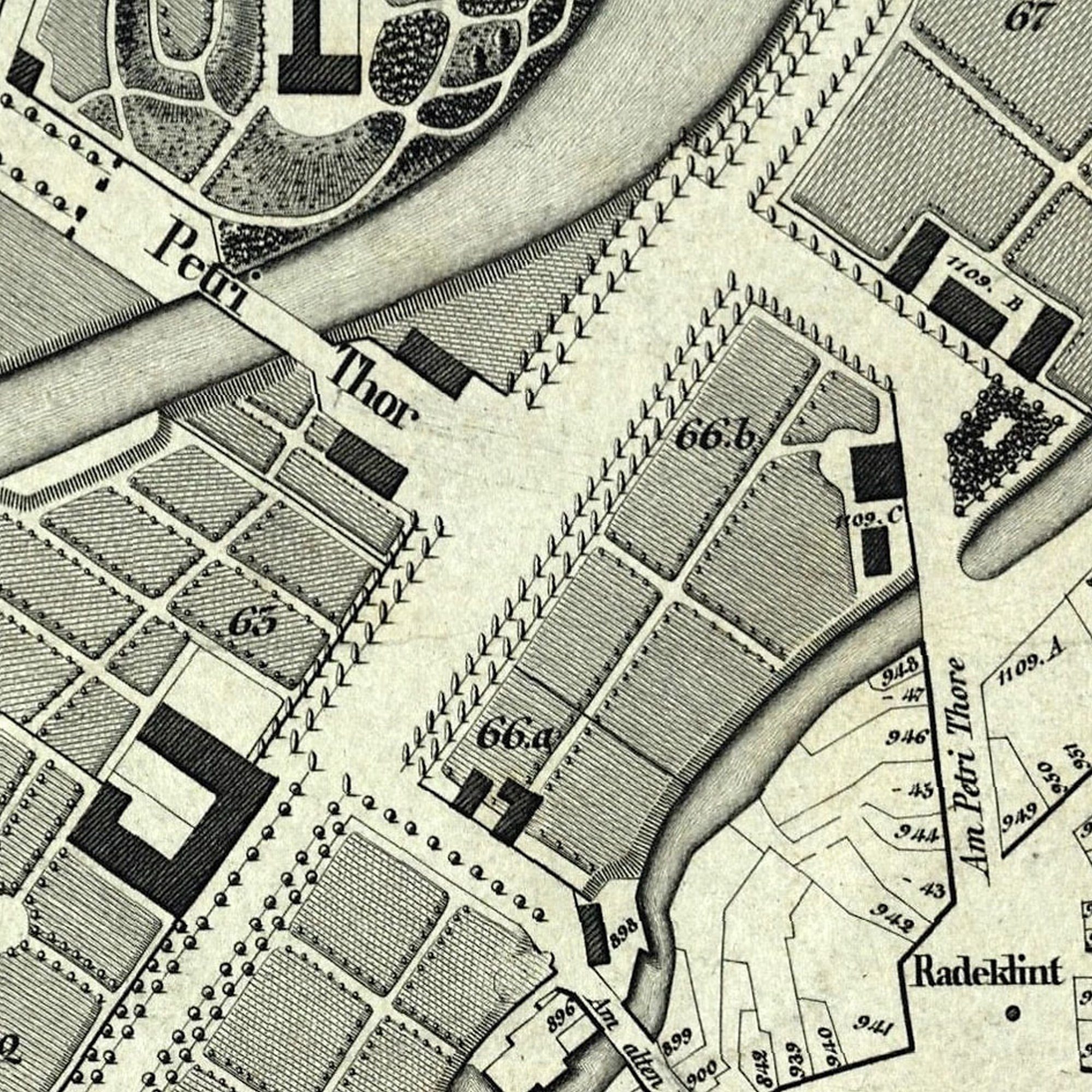 Petritorbrücke, Stadtplan, 1826