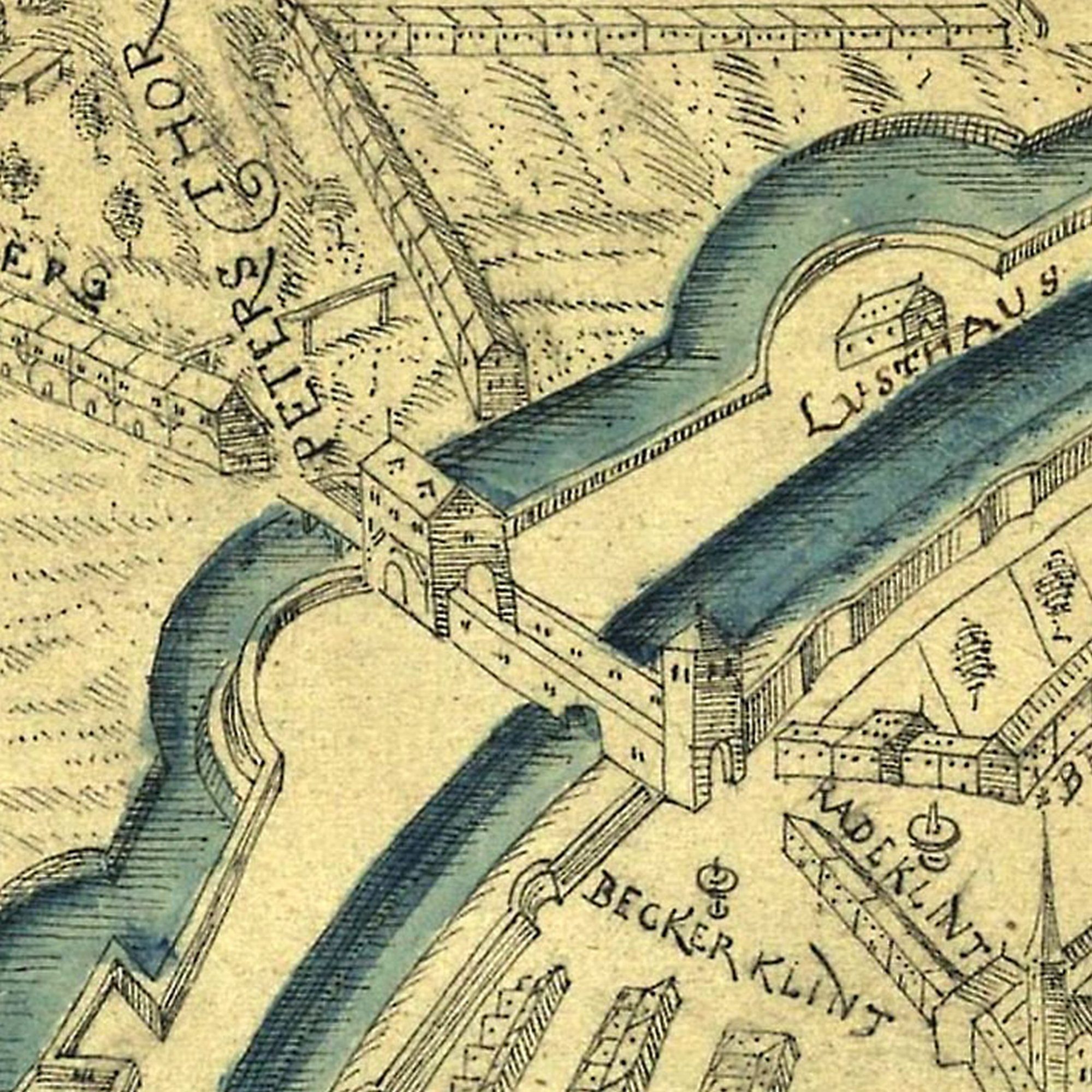 Petritorbrücke, Stadtplan, 1606