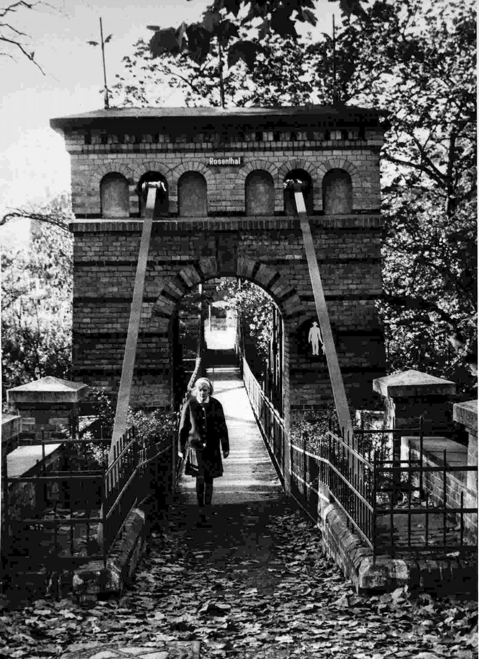 Rosentalbrücke, Nordwestansicht, um 1955 (Wird bei Klick vergrößert)