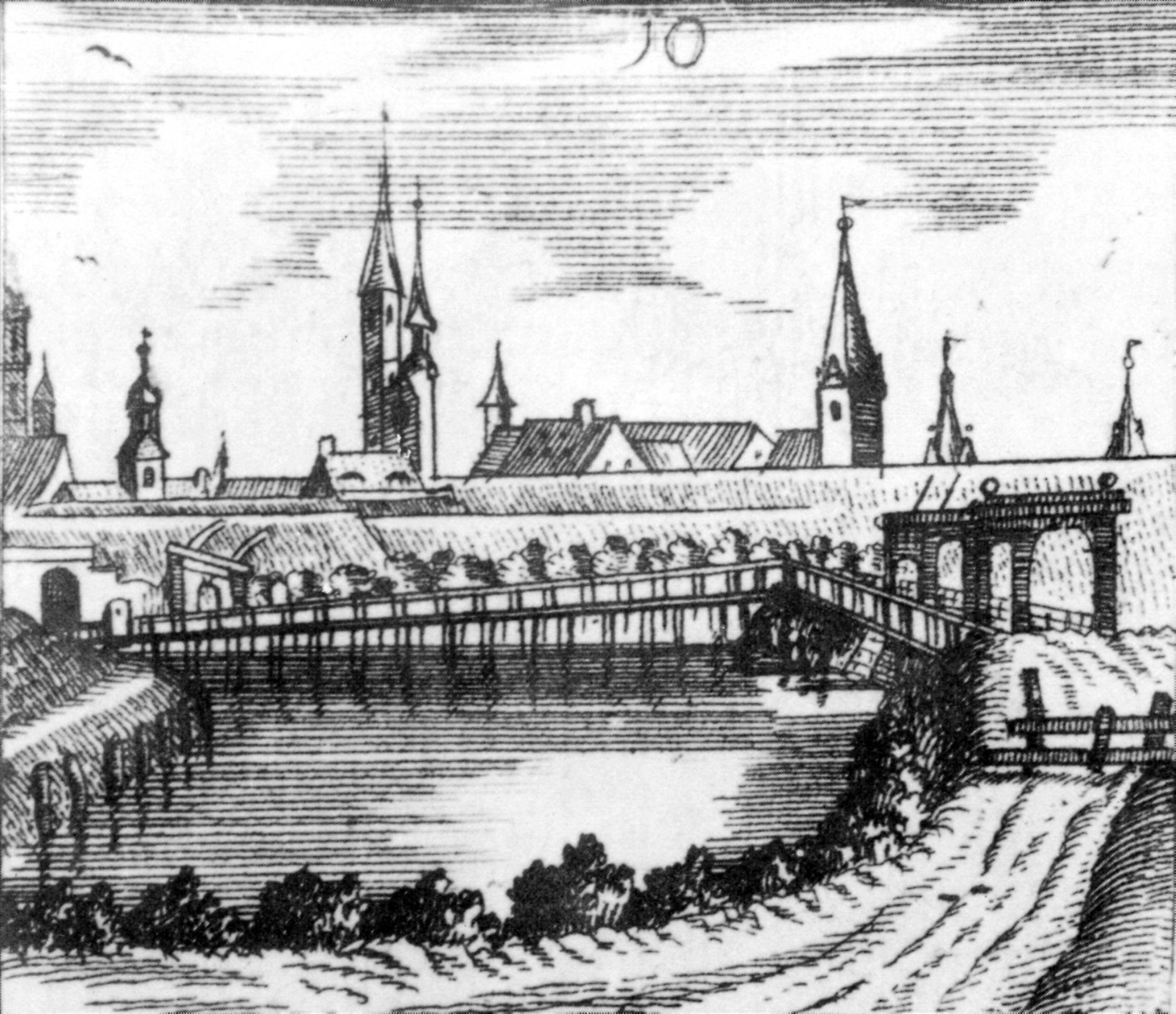 Steintorbrücke, Ostansicht, 1716 (Wird bei Klick vergrößert)