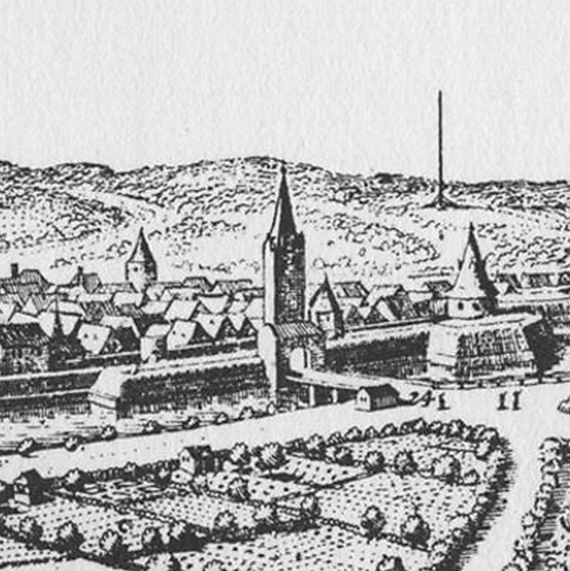 Wendentorbrücke, Ansicht, Merian 1654