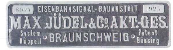 Büssing Typenschild Jüdel&Co. (Wird bei Klick vergrößert)