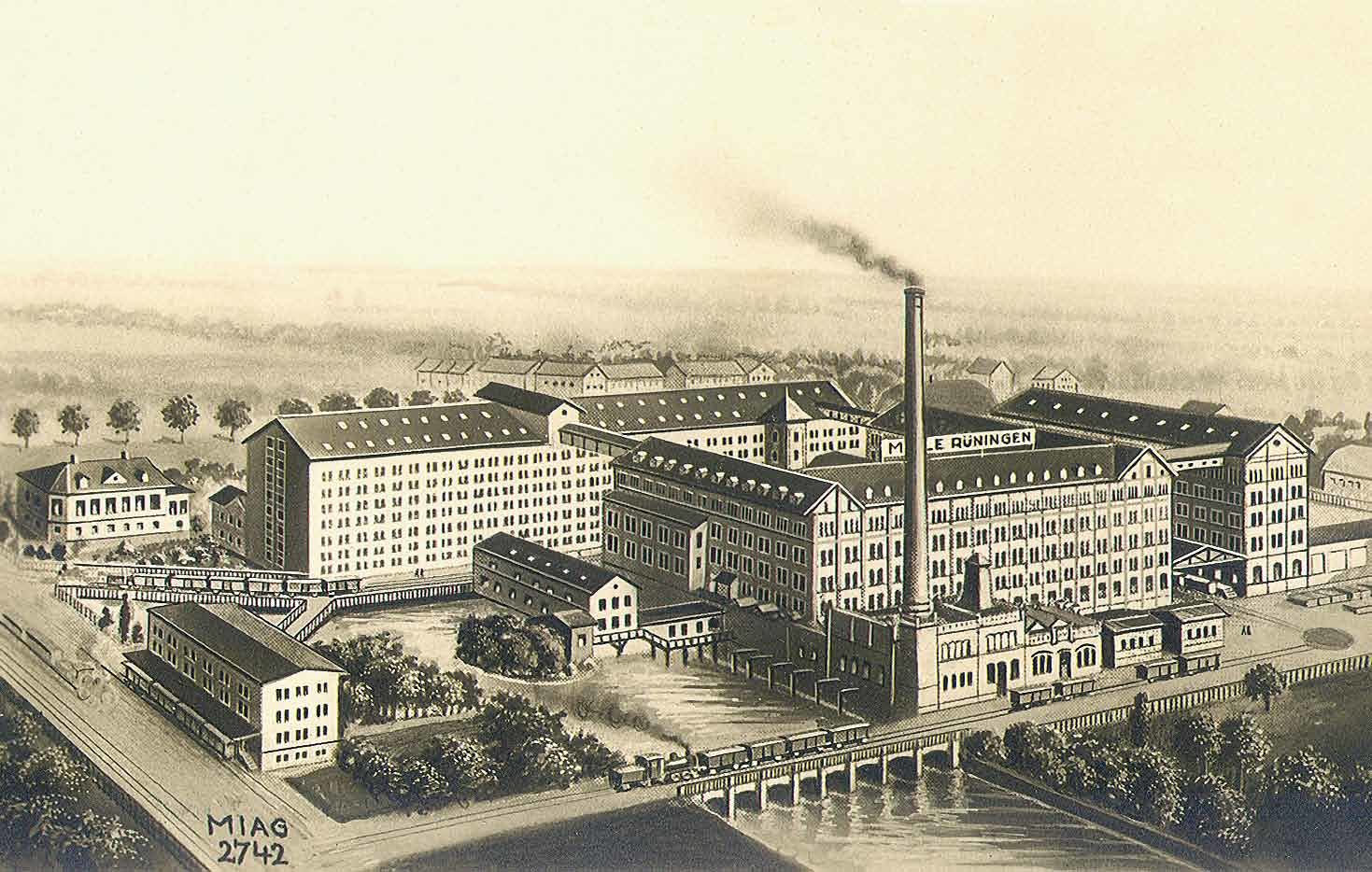 Die Mühle Rüningen gab es bereits im Mittelalter. 1893 wird sie zur ersten industriellen Großmühle.