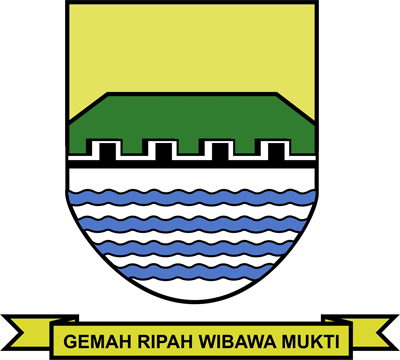 Das Wappen der Stadt Bandung ist ein Schild, der allen Gefahren und Schwierigkeiten trotzt. (Wird bei Klick vergrößert)