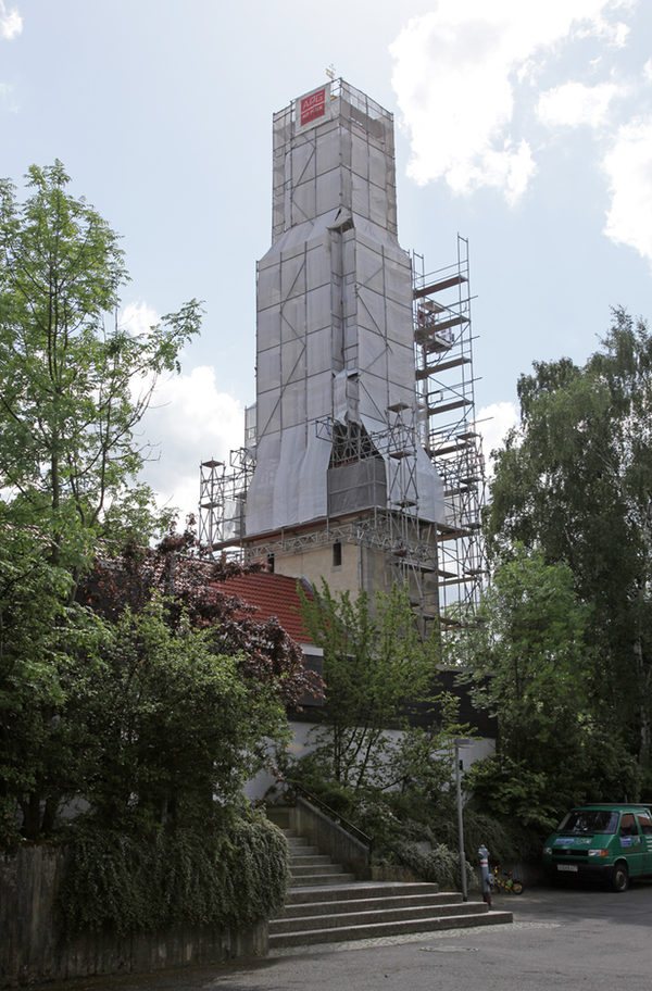 Sanierung des Turmdaches, Mai 2009, Ansicht von Nordosten