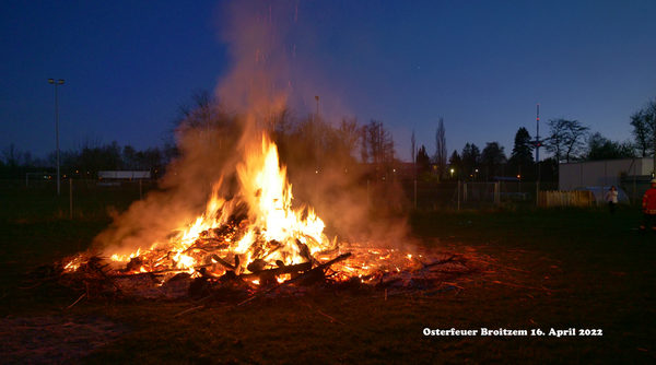 Osterfeuer 2022 in Broirtzem (Wird bei Klick vergrößert)