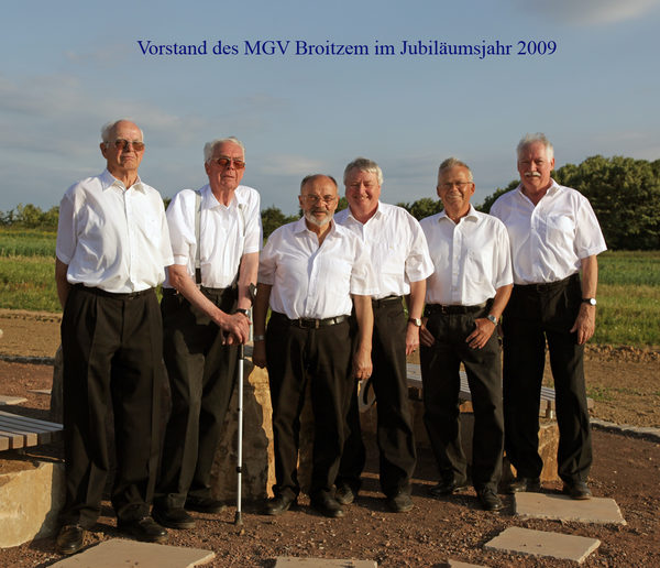 Vorstand MGV Broitzem 2009 (Wird bei Klick vergrößert)