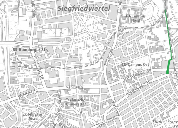 Die Abtstraße im Nördlichen Ringgebiet (1 : 40.000) (Wird bei Klick vergrößert)