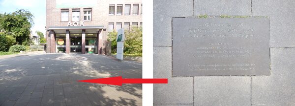 Gedenkstein vor der AOK (Wird bei Klick vergrößert)