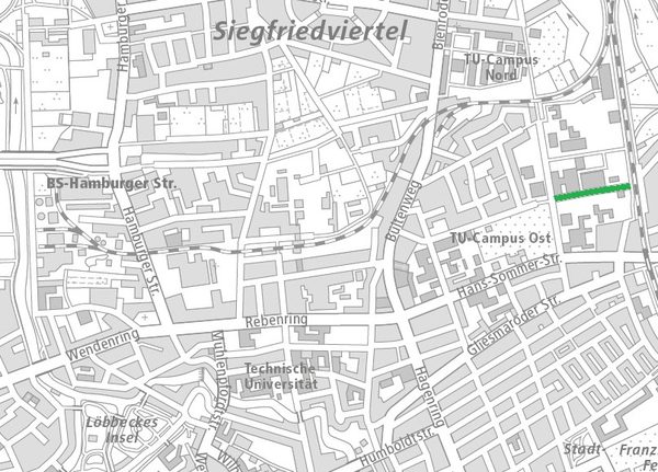 Die Mendelssohnstraße im Nördlichen Ringgebiet (1 : 40.000) (Wird bei Klick vergrößert)
