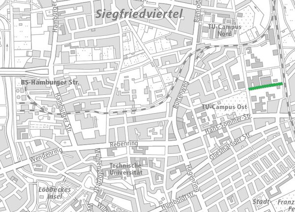 Die Mendelssohnstraße im Nördlichen Ringgebiet (1 : 40.000) (Wird bei Klick vergrößert)