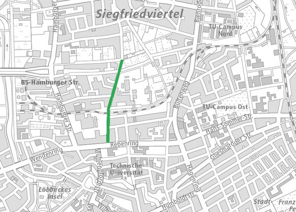 Der Mittelweg im Nördlichen Ringgebiet (1 : 40.000) (Wird bei Klick vergrößert)