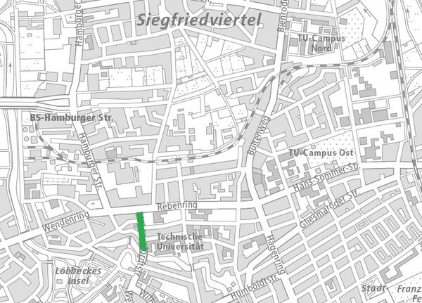 Die Mühlenpfordtstraße im Nördlichen Ringgebiet (1 : 40.000) (Wird bei Klick vergrößert)