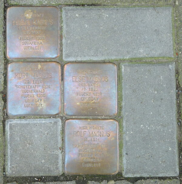 Stolpersteine Familie Magnus (Wird bei Klick vergrößert)