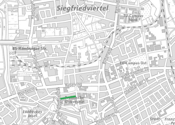 Die Schleinitzstraße im Nördlichen Ringgebiet (1 : 40.000) (Wird bei Klick vergrößert)